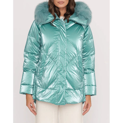 Light Blue Polyester Jackets & Coat