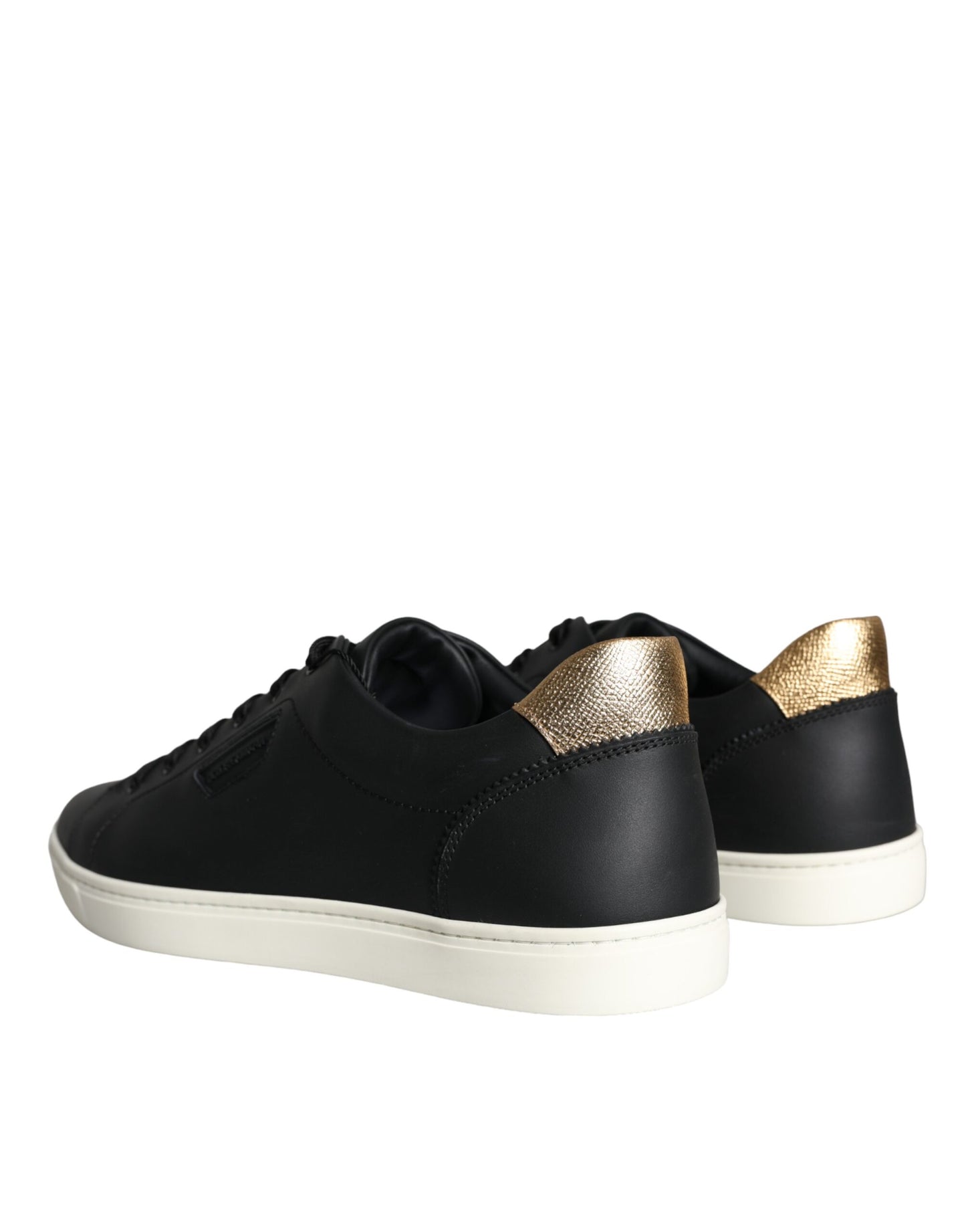 Black Leather Portofino Low Top Sneakers Shoes