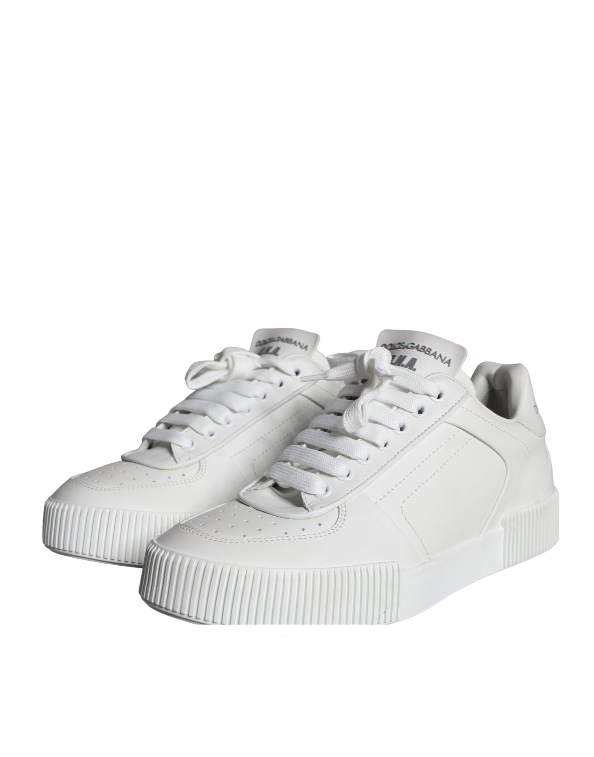 White Miami Leather Low Top Sneakers Shoes