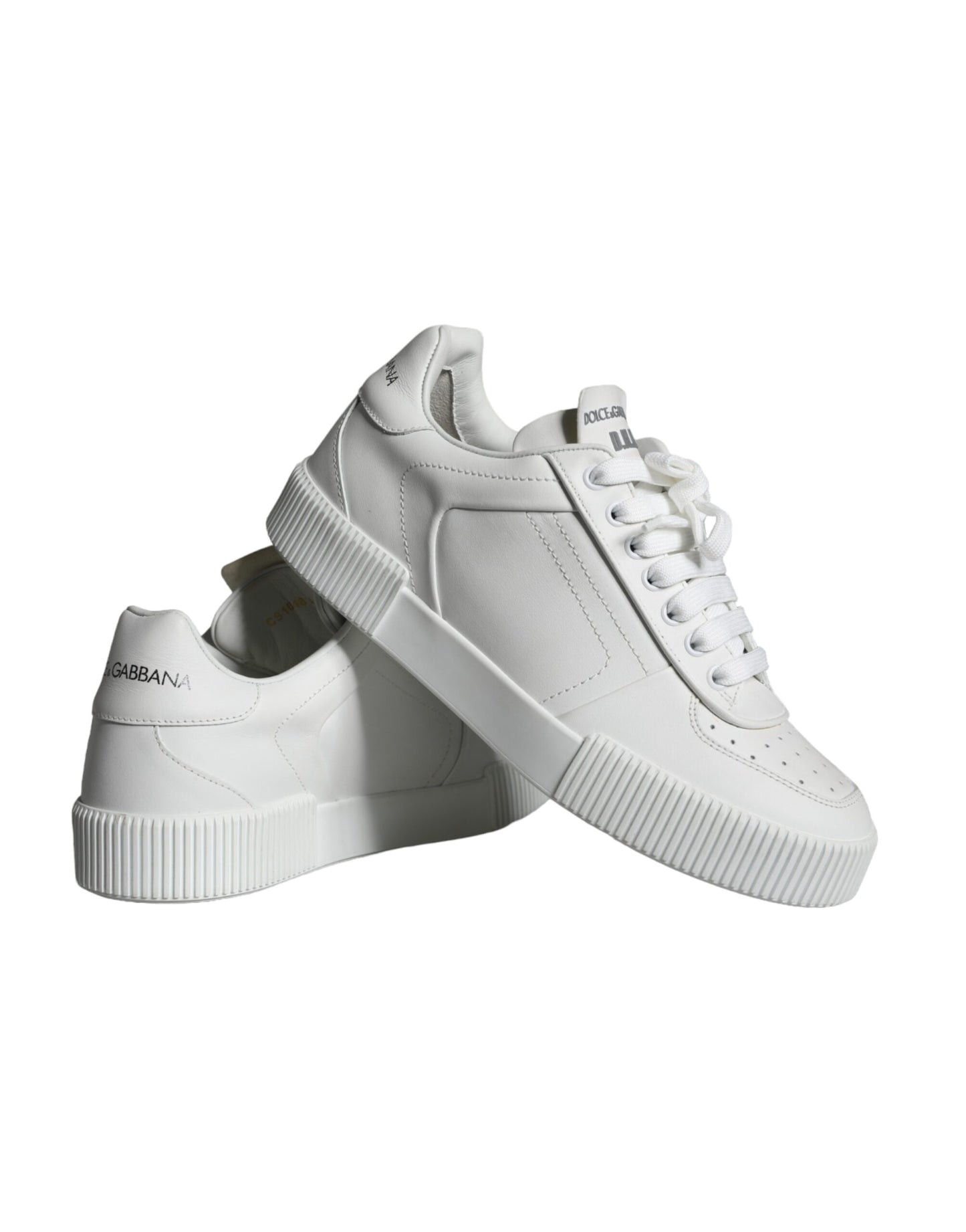 White Miami Leather Low Top Sneakers Shoes