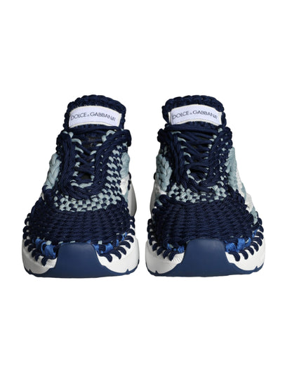 Blue White Daymaster Crochet Low Top Sneakers Shoes