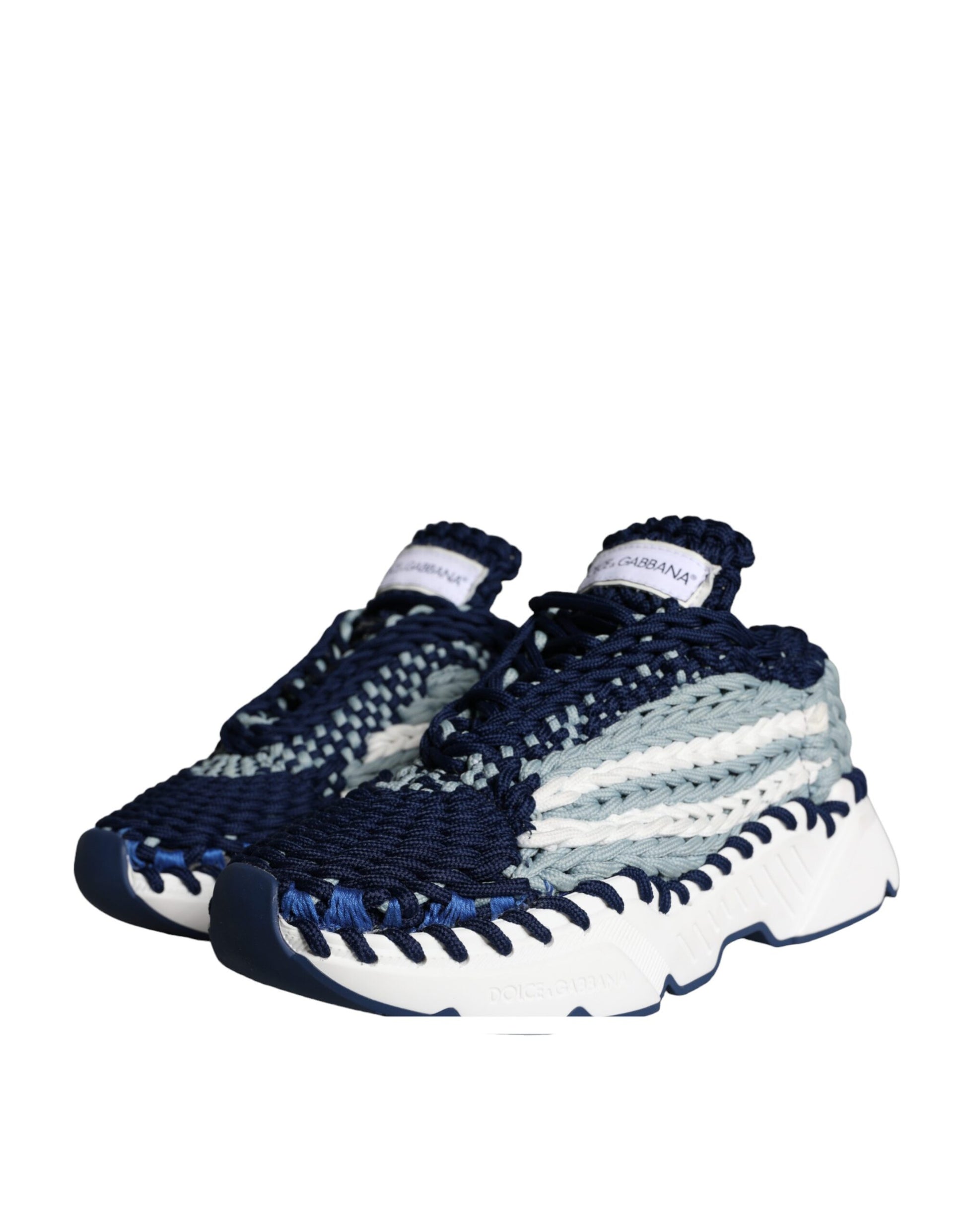 Blue White Daymaster Crochet Low Top Sneakers Shoes