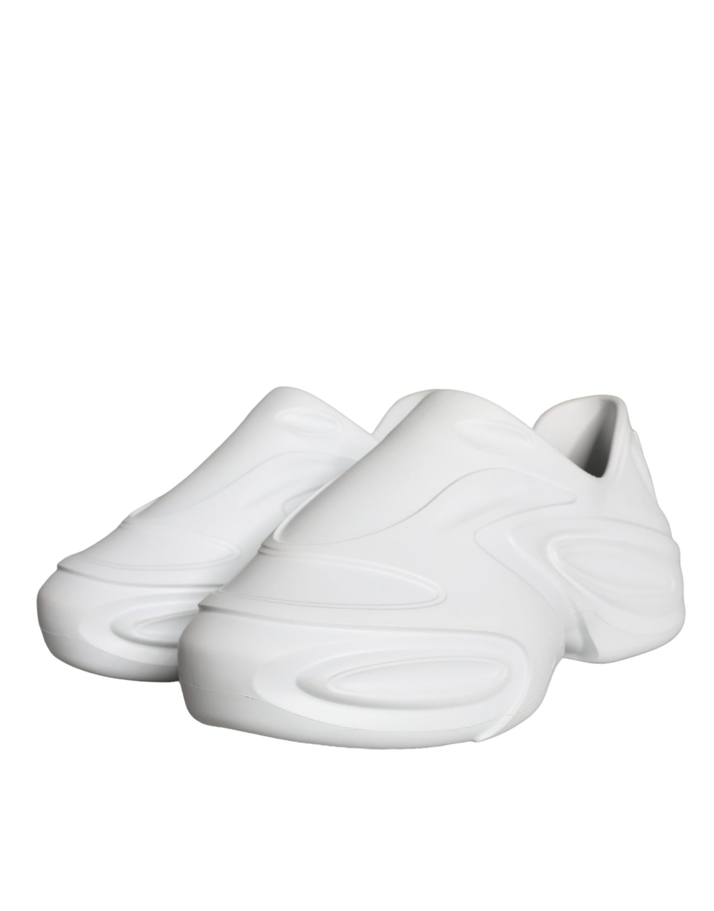 White Foiled Rubber Toy Low Top Sneakers Shoes