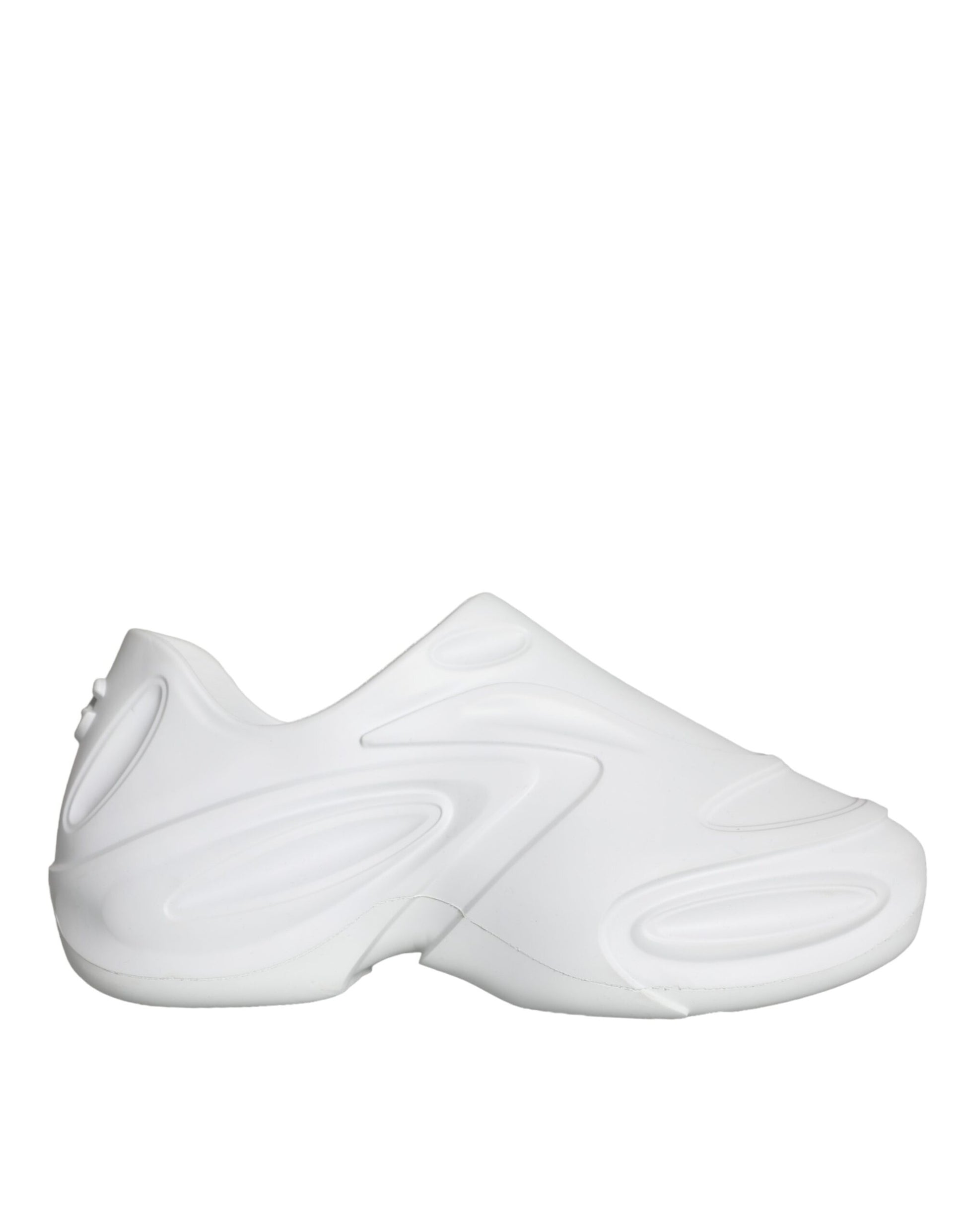 White Foiled Rubber Toy Low Top Sneakers Shoes