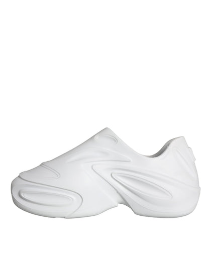 White Foiled Rubber Toy Low Top Sneakers Shoes