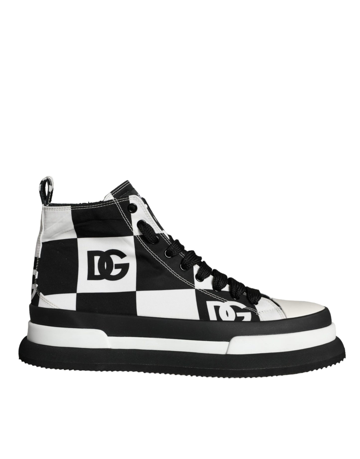 Black White Checkered High Top Sneakers Shoes