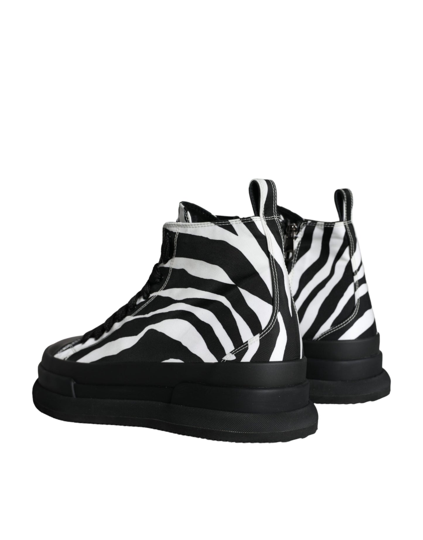 Black White Zebra High Top Men Sneaker Shoes