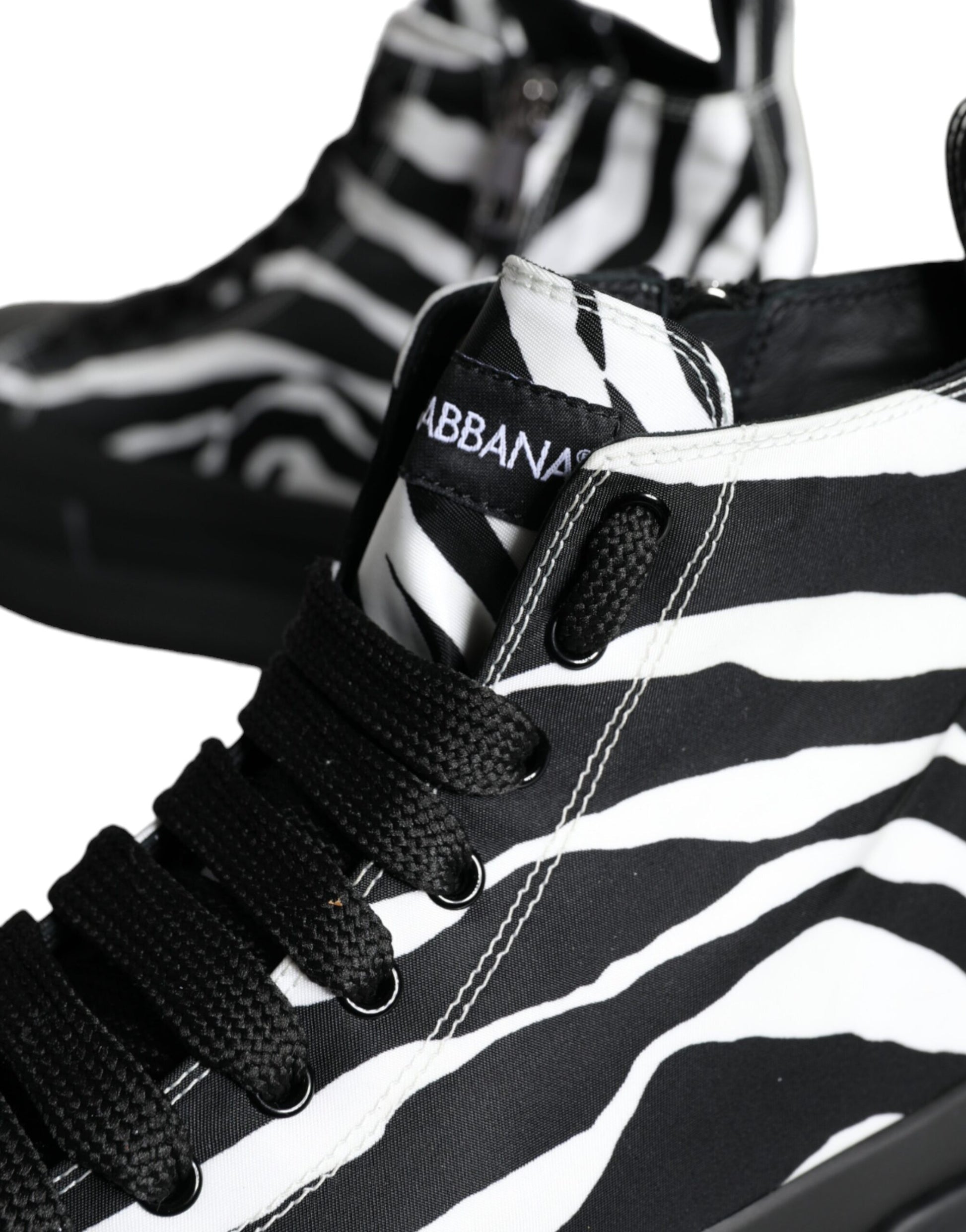 Black White Zebra High Top Men Sneaker Shoes