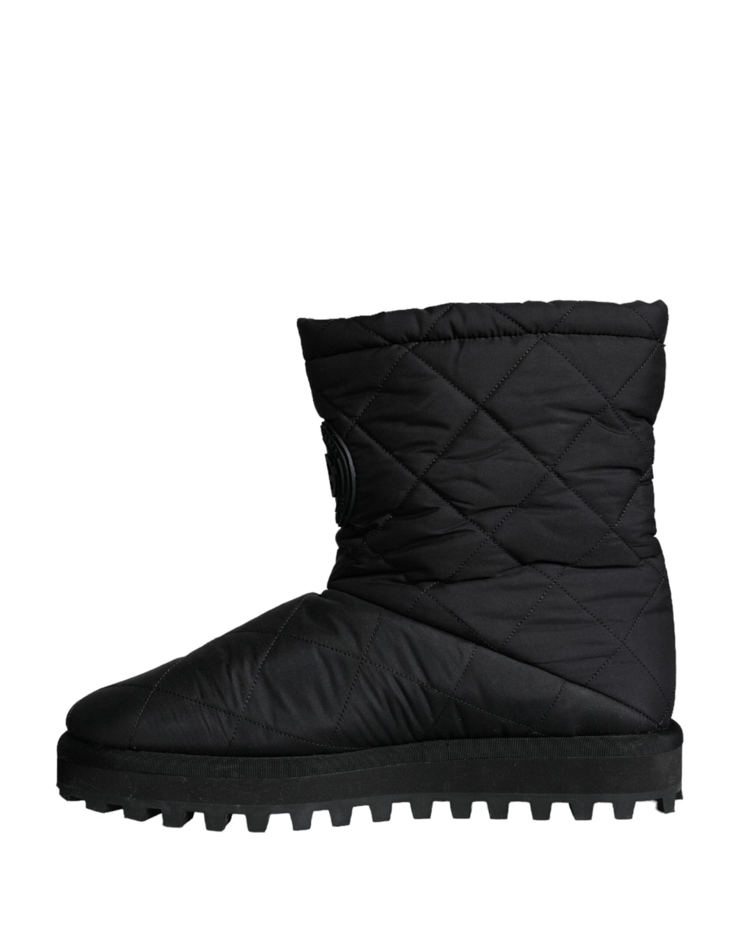 Black Nylon Padded Mid Calf Men Boots Shoes