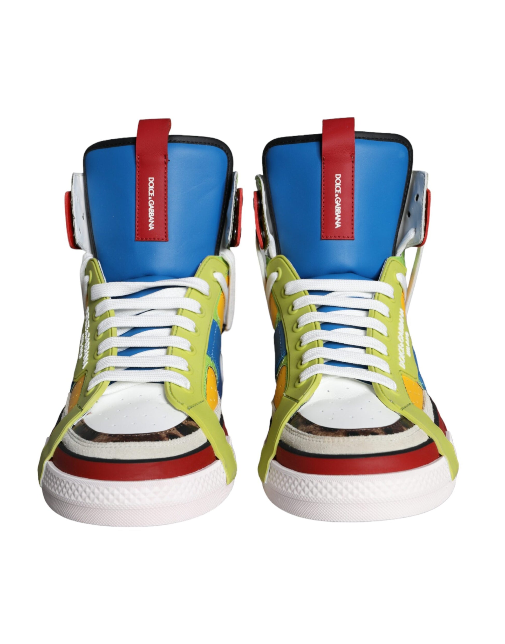 Multicolor Leather High Top Sneakers Shoes