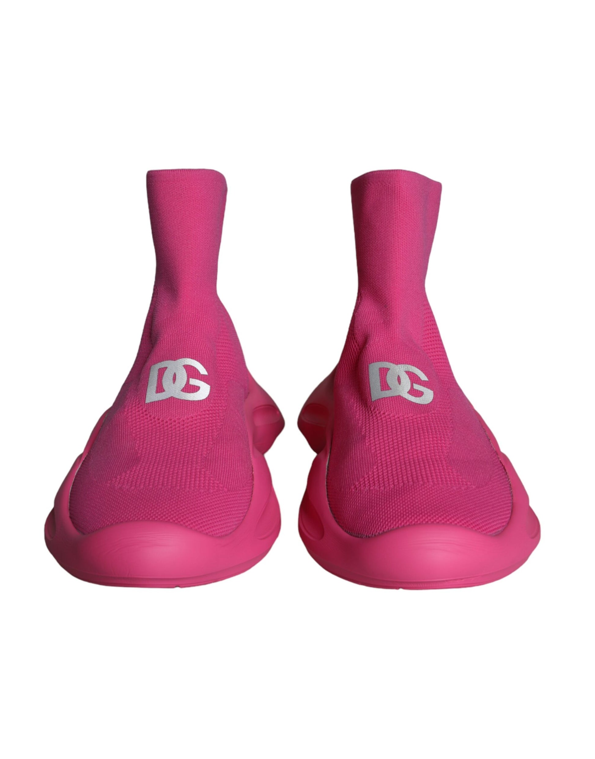 Pink Logo Print Slip On Socks Sneakers Shoes