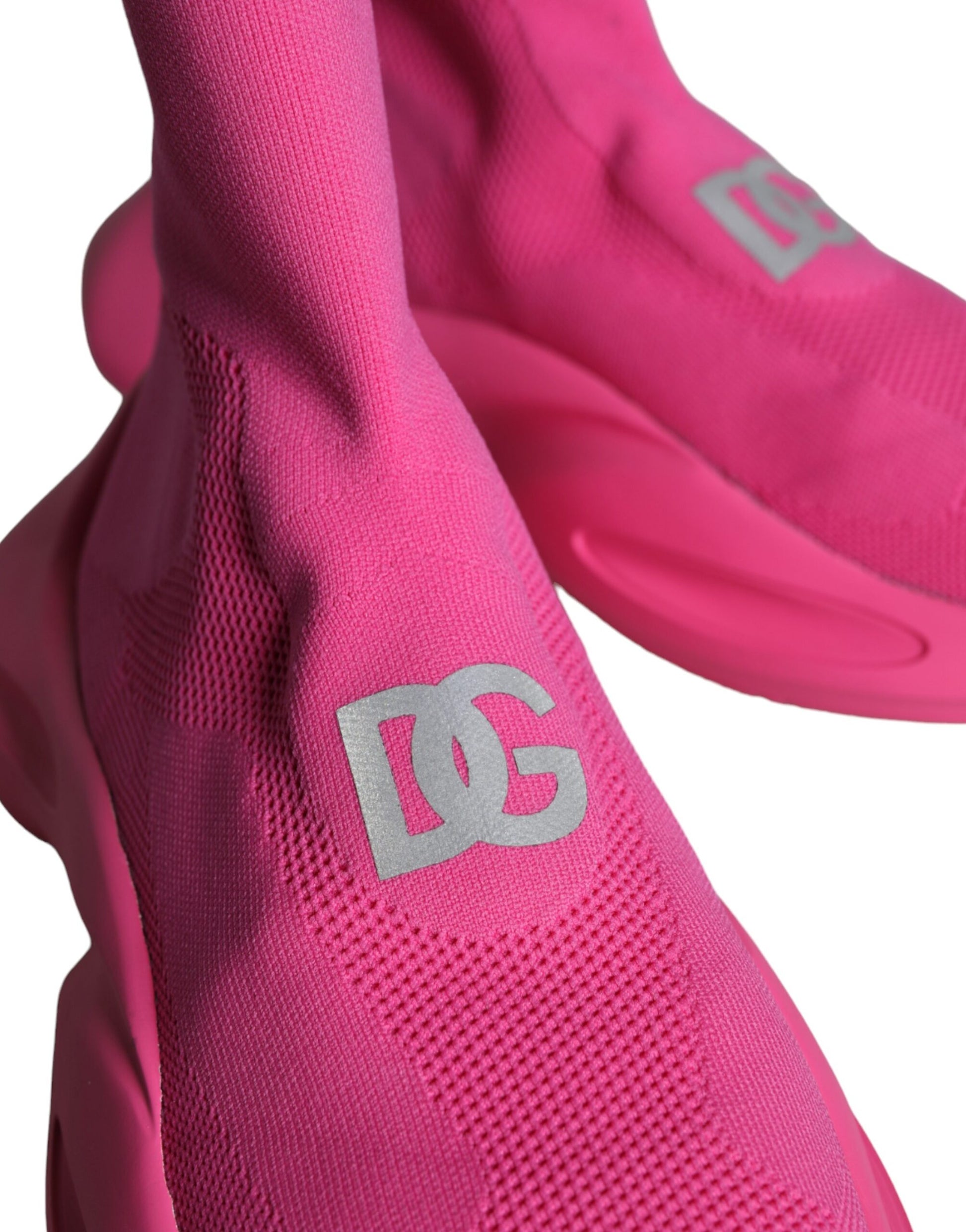 Pink Logo Print Slip On Socks Sneakers Shoes