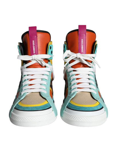 Multicolor Leather High Top Sneakers Shoes