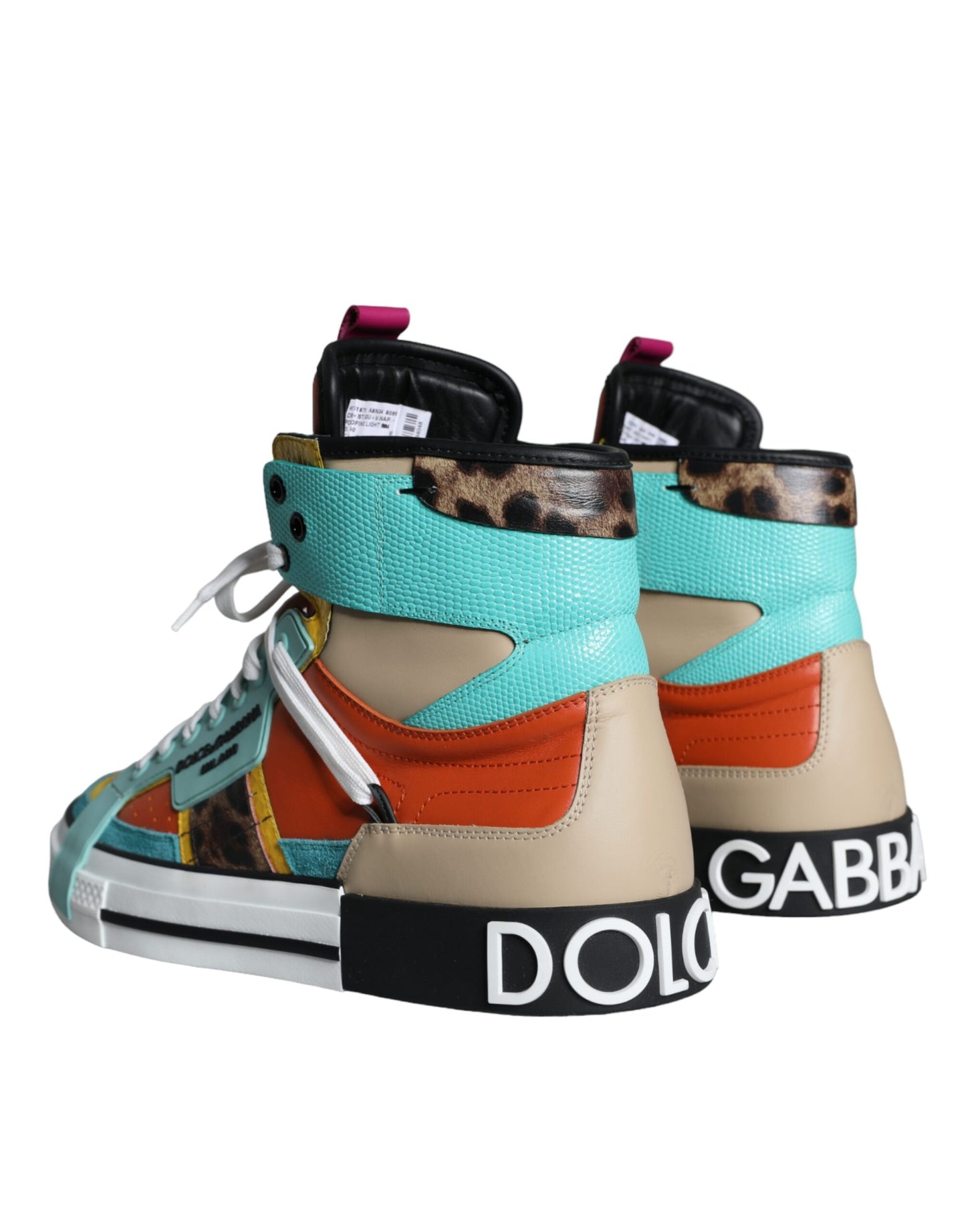 Multicolor Leather High Top Sneakers Shoes