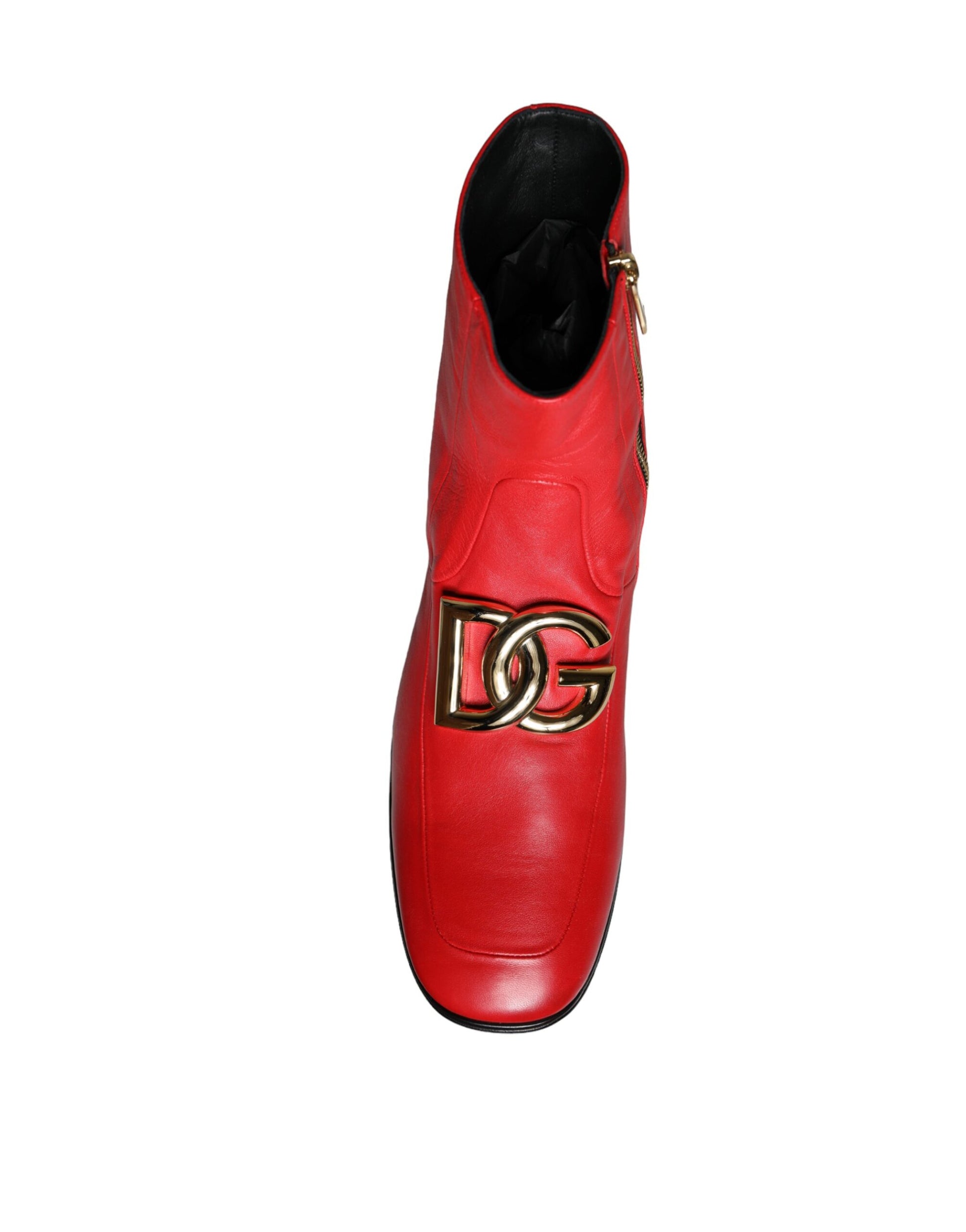 Red Lambskin Leather Men Ankle Boots Shoes