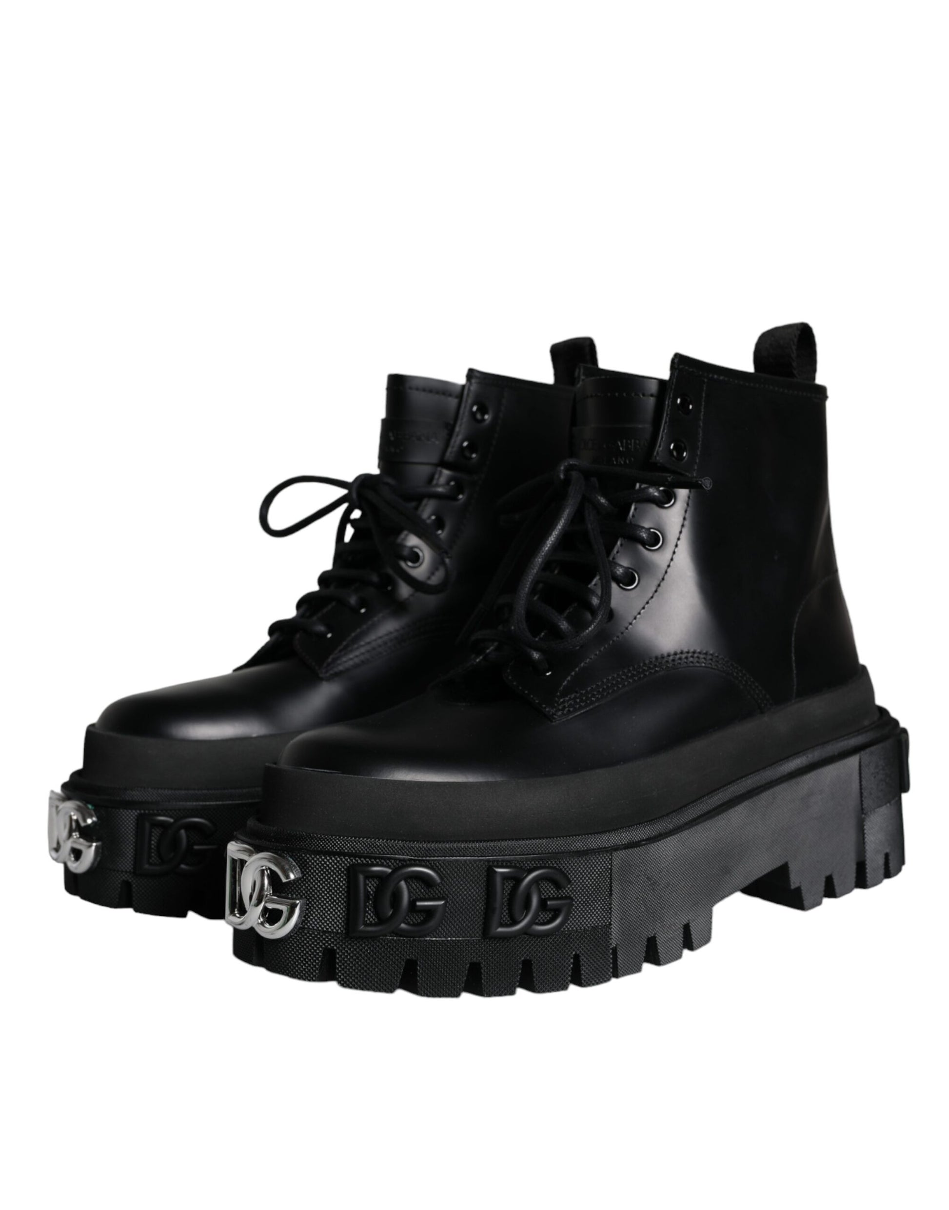 Black Lace Up Trekking Ankle Boots Men Shoes