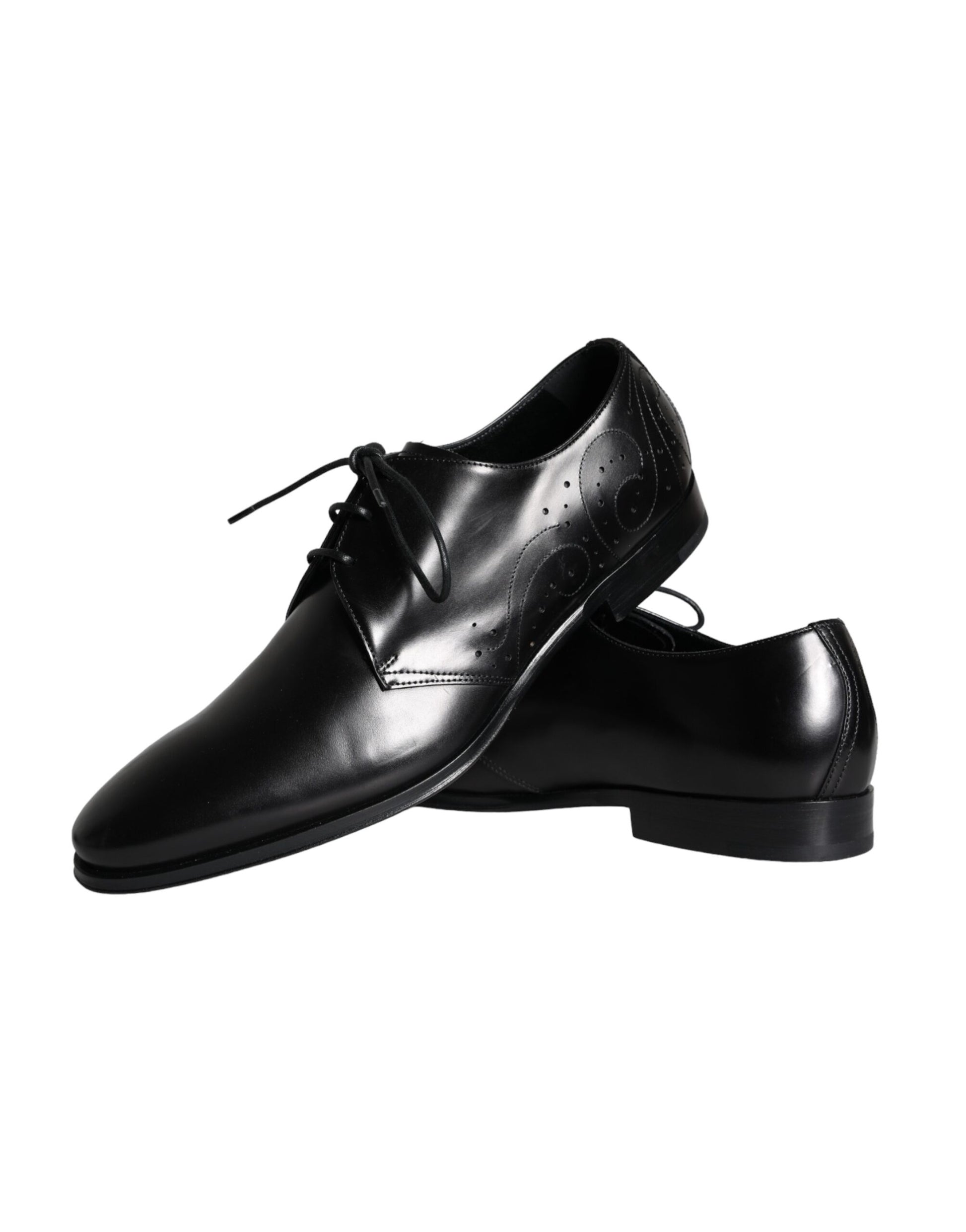 Black Calfskin Leather Derby Men Dress Shoes