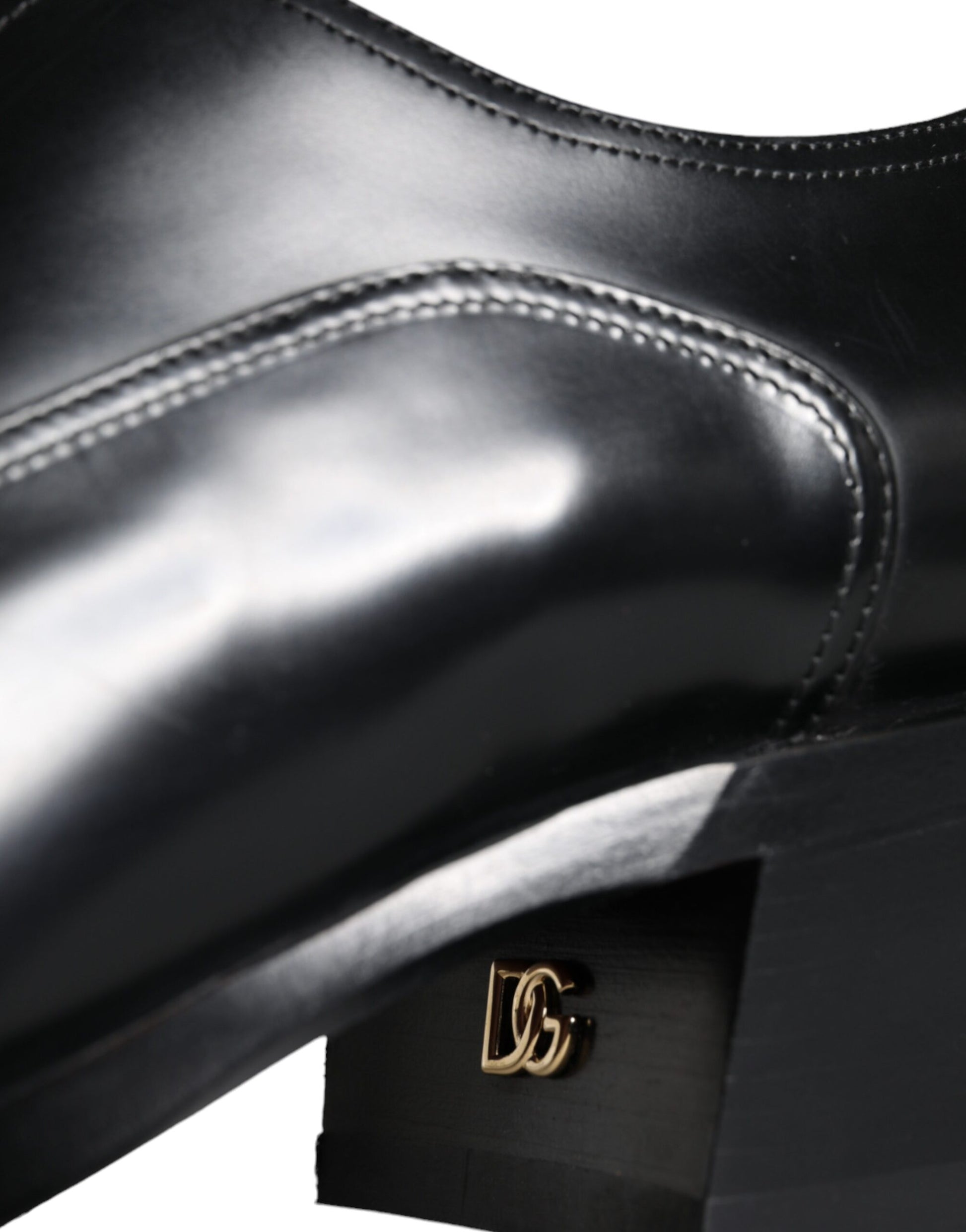 Black Calfskin Leather Derby Dress Men Shoes