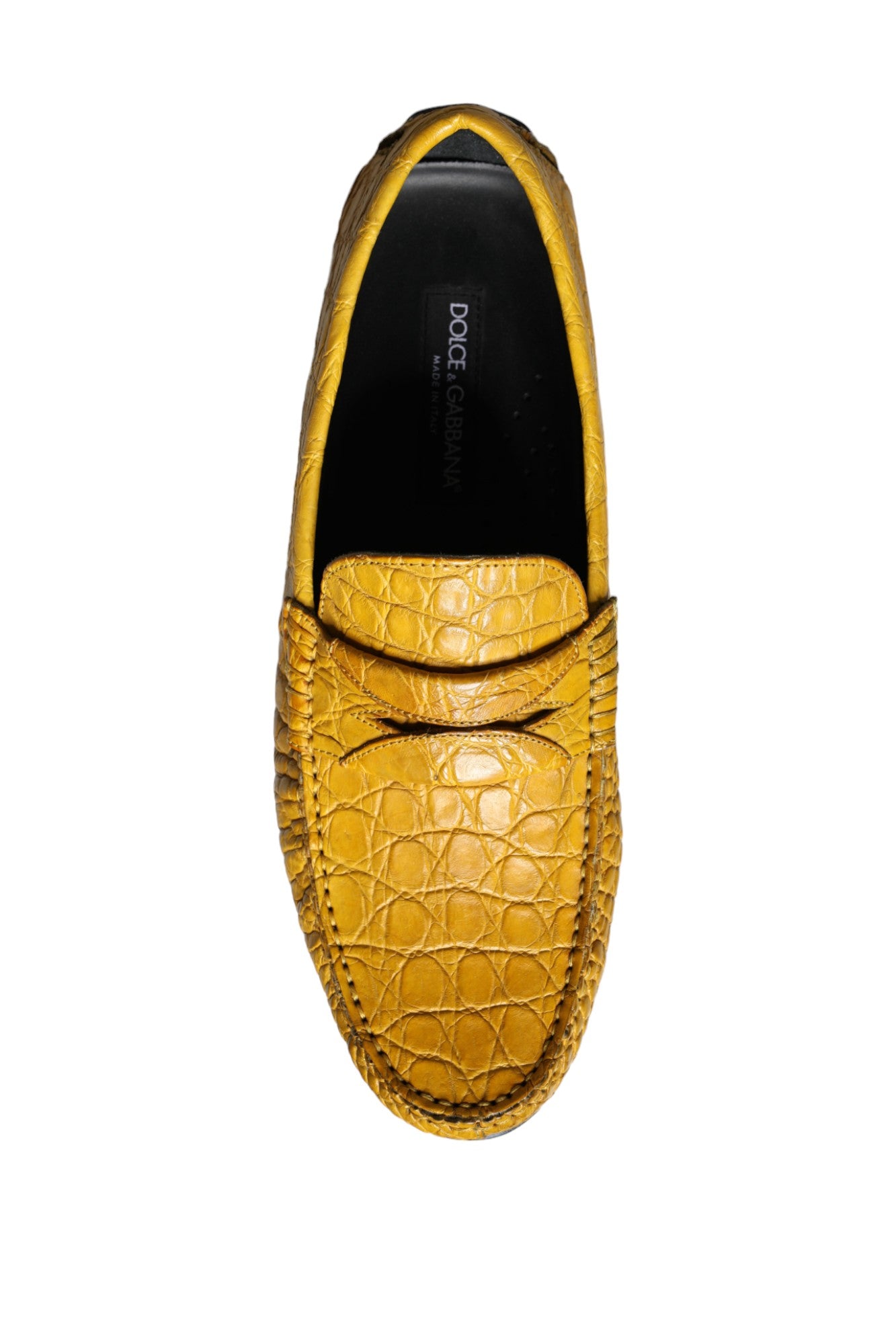 Yellow Leather Slip Mocassin Loafers Shoes