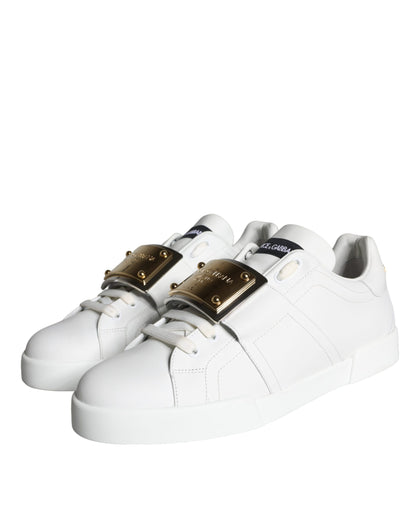 White Portofino Logo Plaque Sneakers Shoes