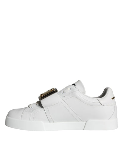 White Portofino Logo Plaque Sneakers Shoes