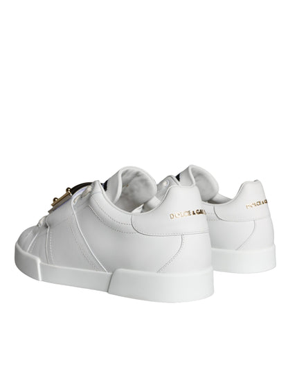 White Portofino Logo Plaque Sneakers Shoes