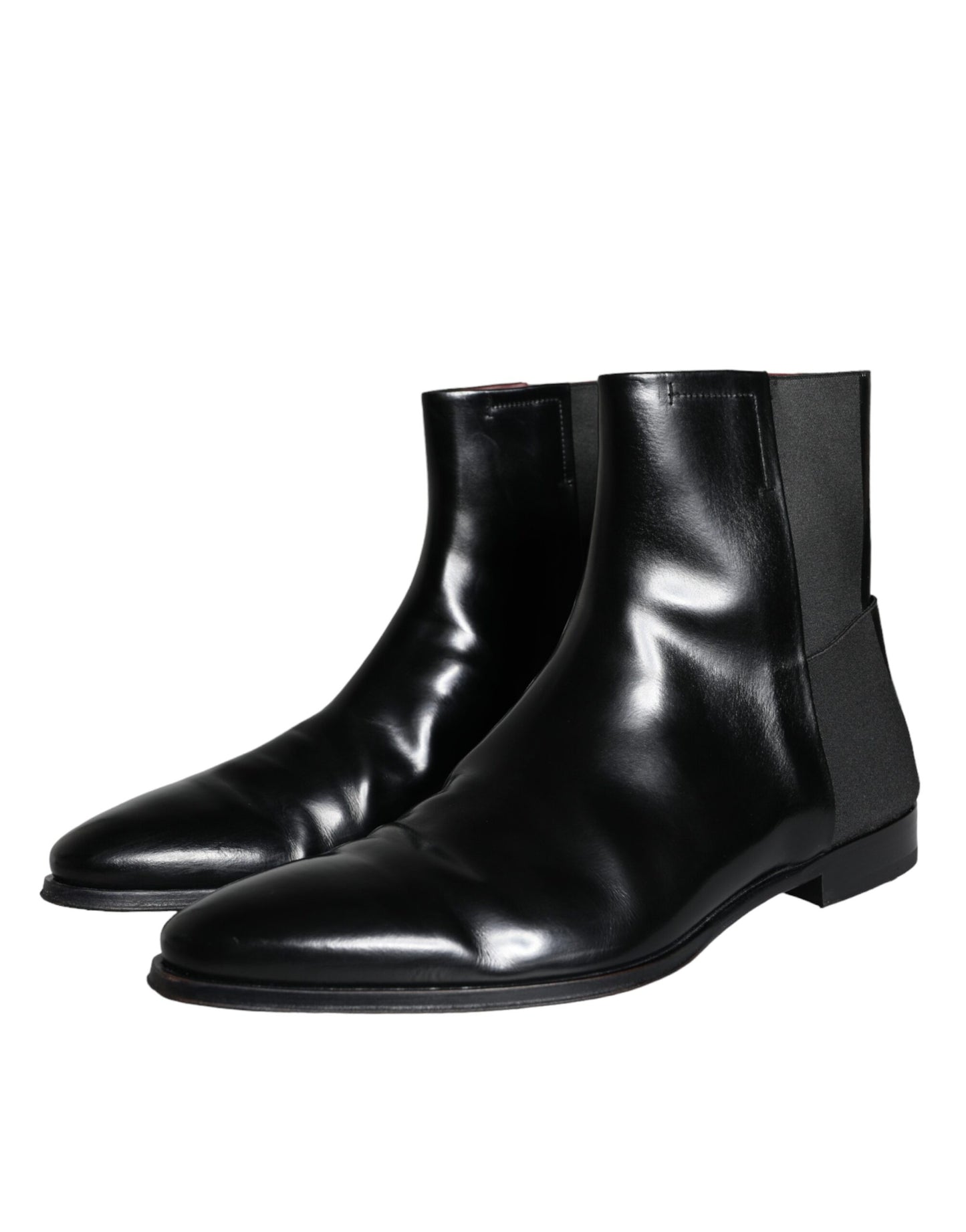 Black Calf Leather Men Ankle Boots Men Shoes