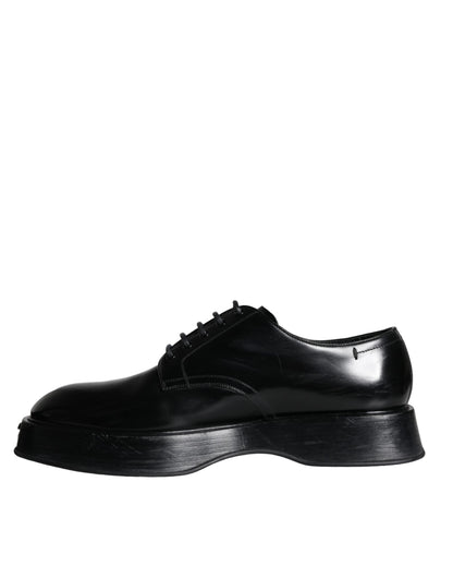 Black Calf Leather Derby Formal Dress Shoes