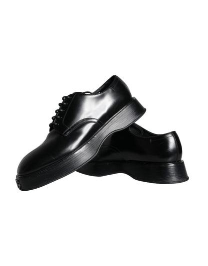 Black Calf Leather Derby Formal Dress Shoes