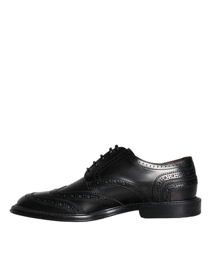 Black Leather Oxford Wingtip Formal Men Shoes