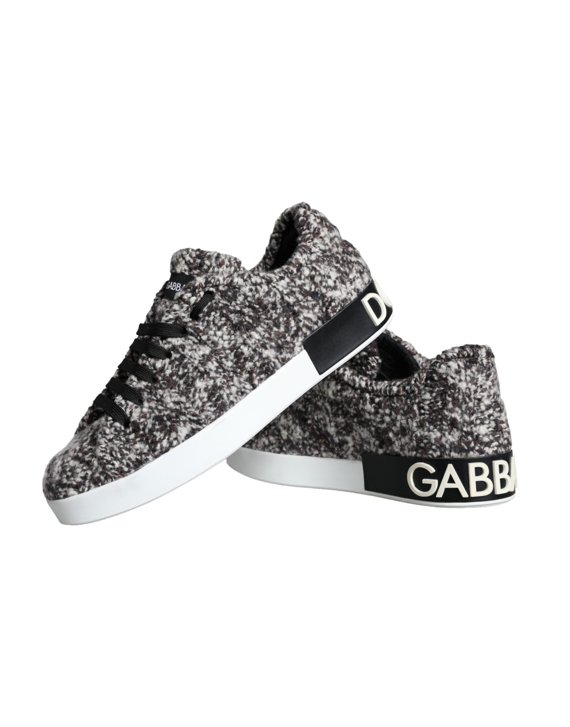 Black White Wool Low Top Men Sneakers Shoes