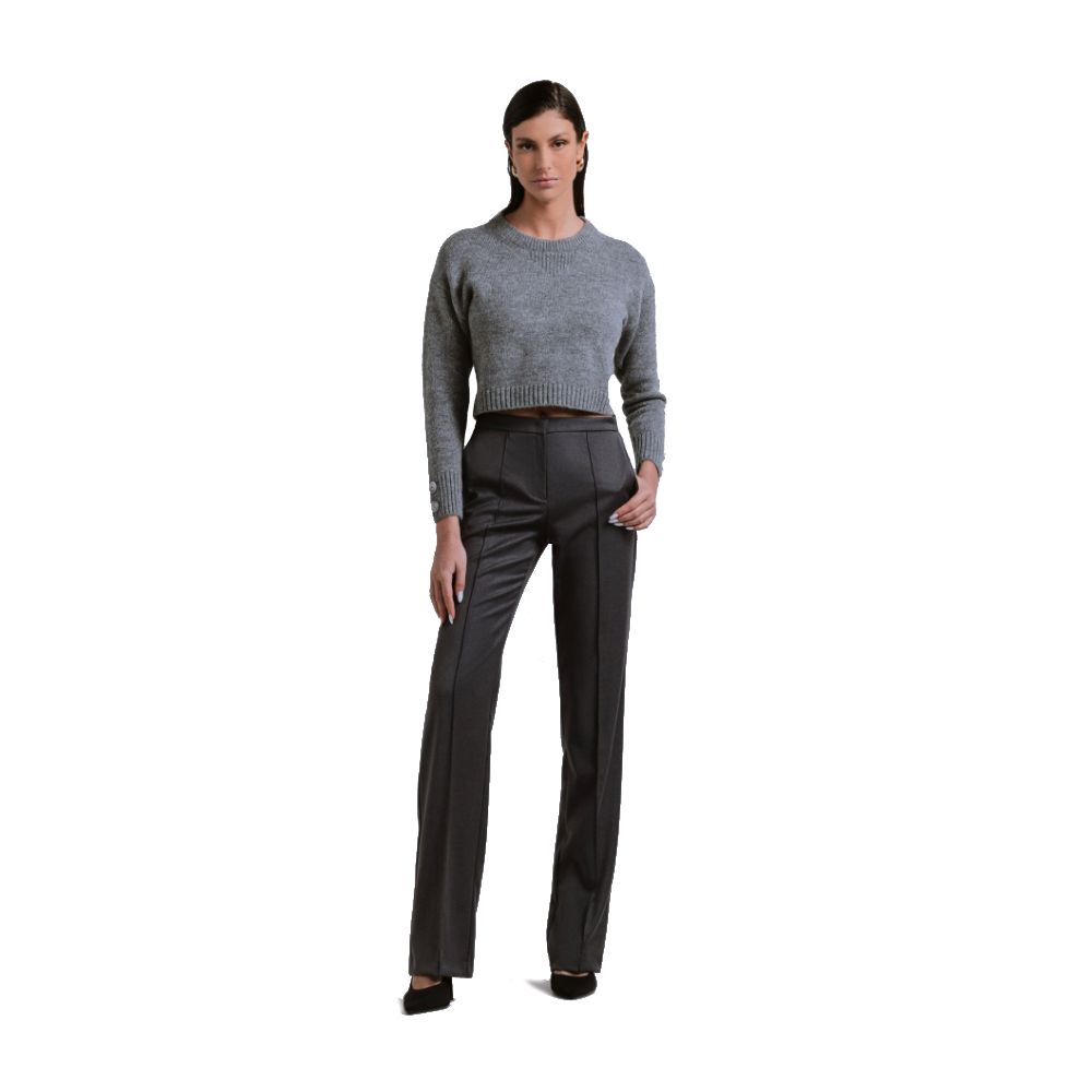 Gray Polyester Jeans & Pant