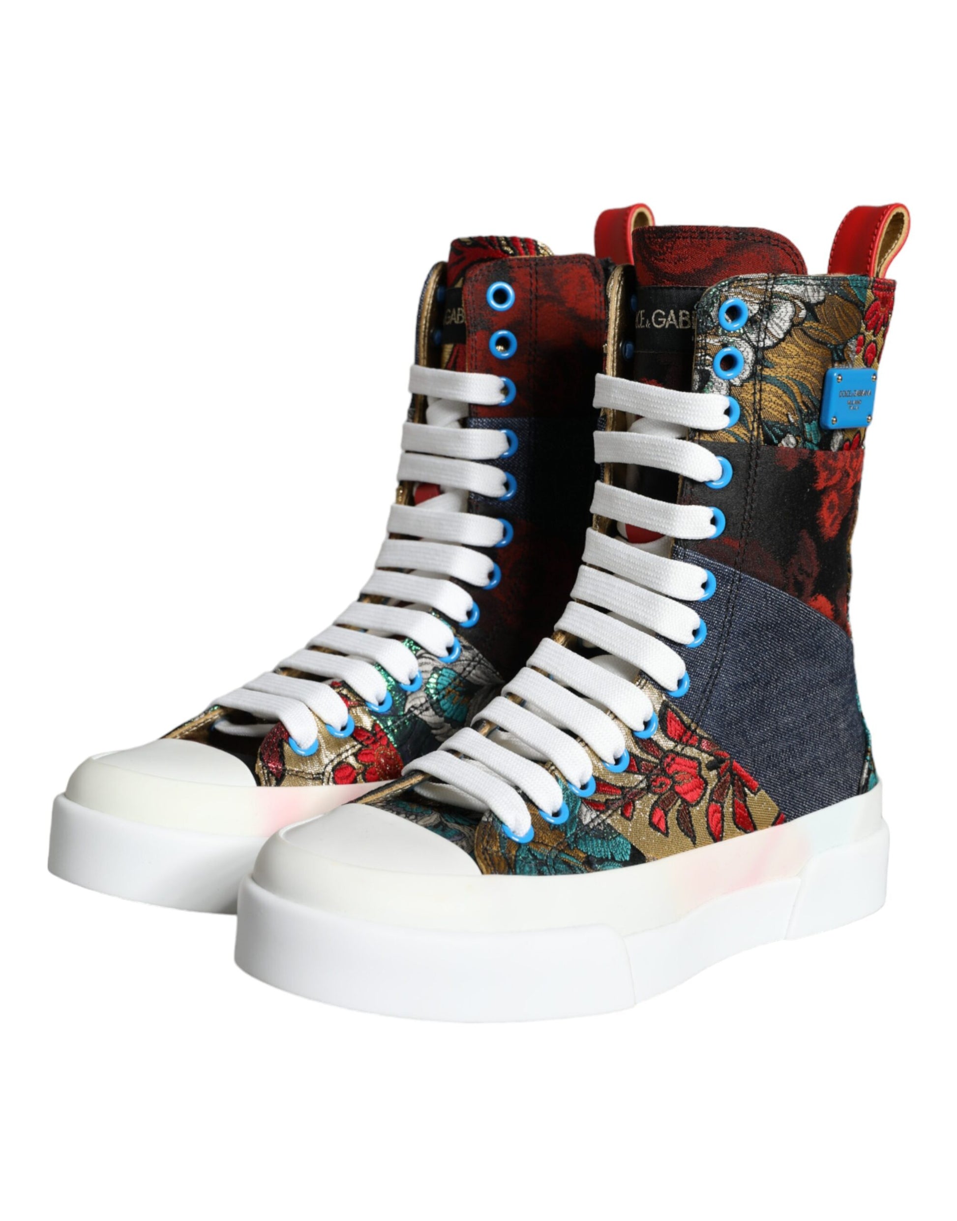 Multicolor Patchwork Logo High Top Sneakers Shoes