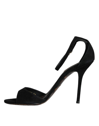 Black KEIRA Heels Ankle Strap Sandals Shoes