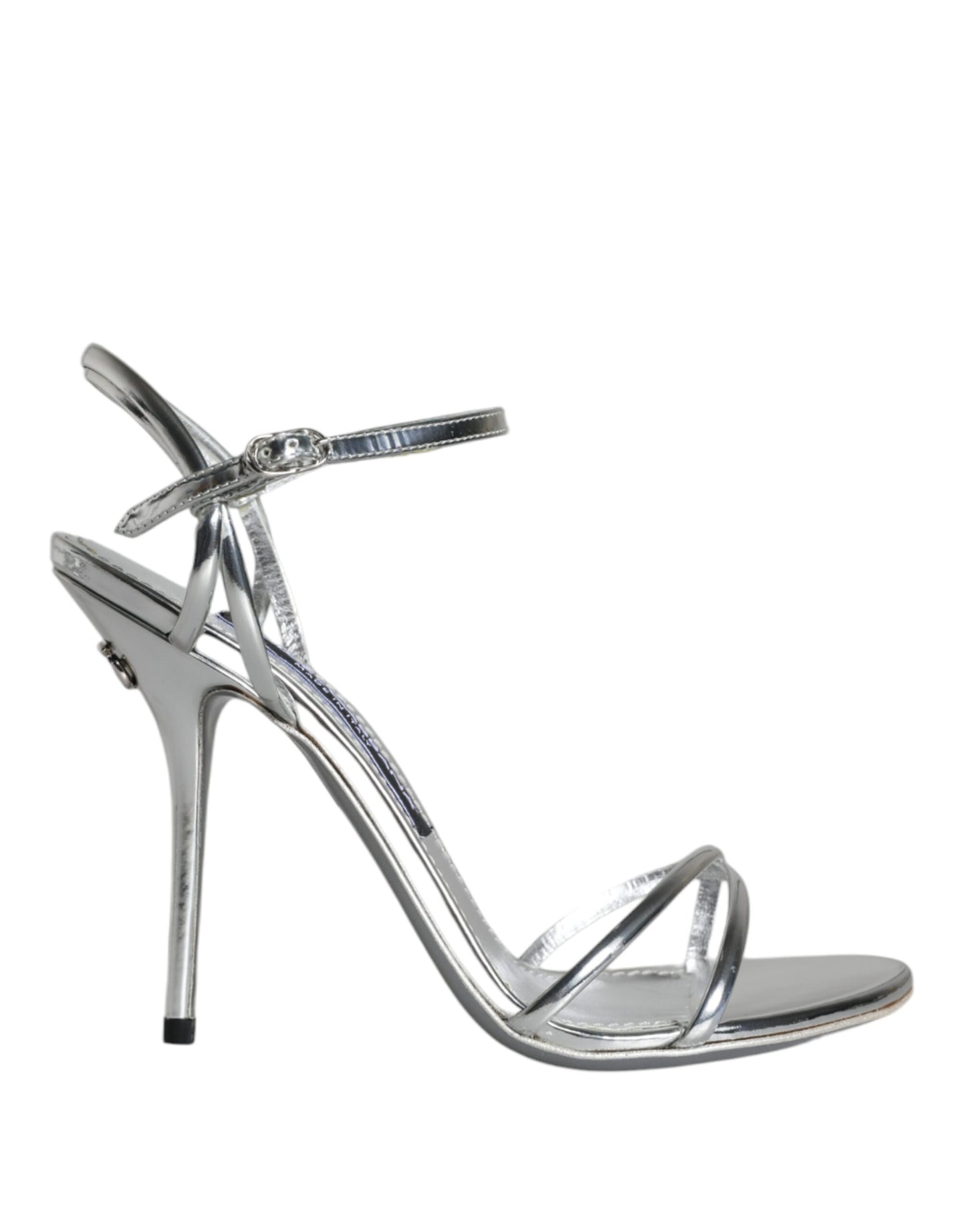 Silver KEIRA Leather AnkleStrap Sandals Shoes