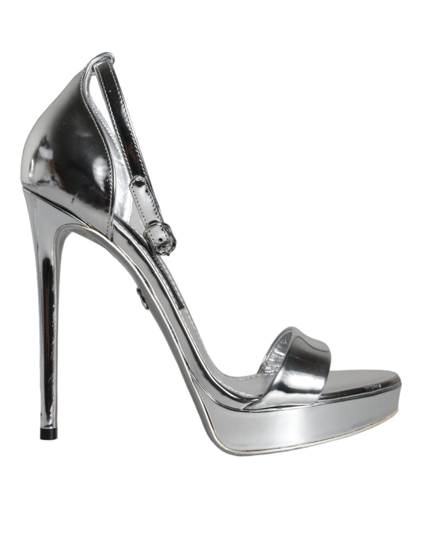 Silver KEIRA Heels Ankle Strap Sandals Shoes