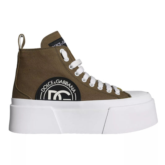 Army Green Canvas Logo Sneakers Boots Shoes