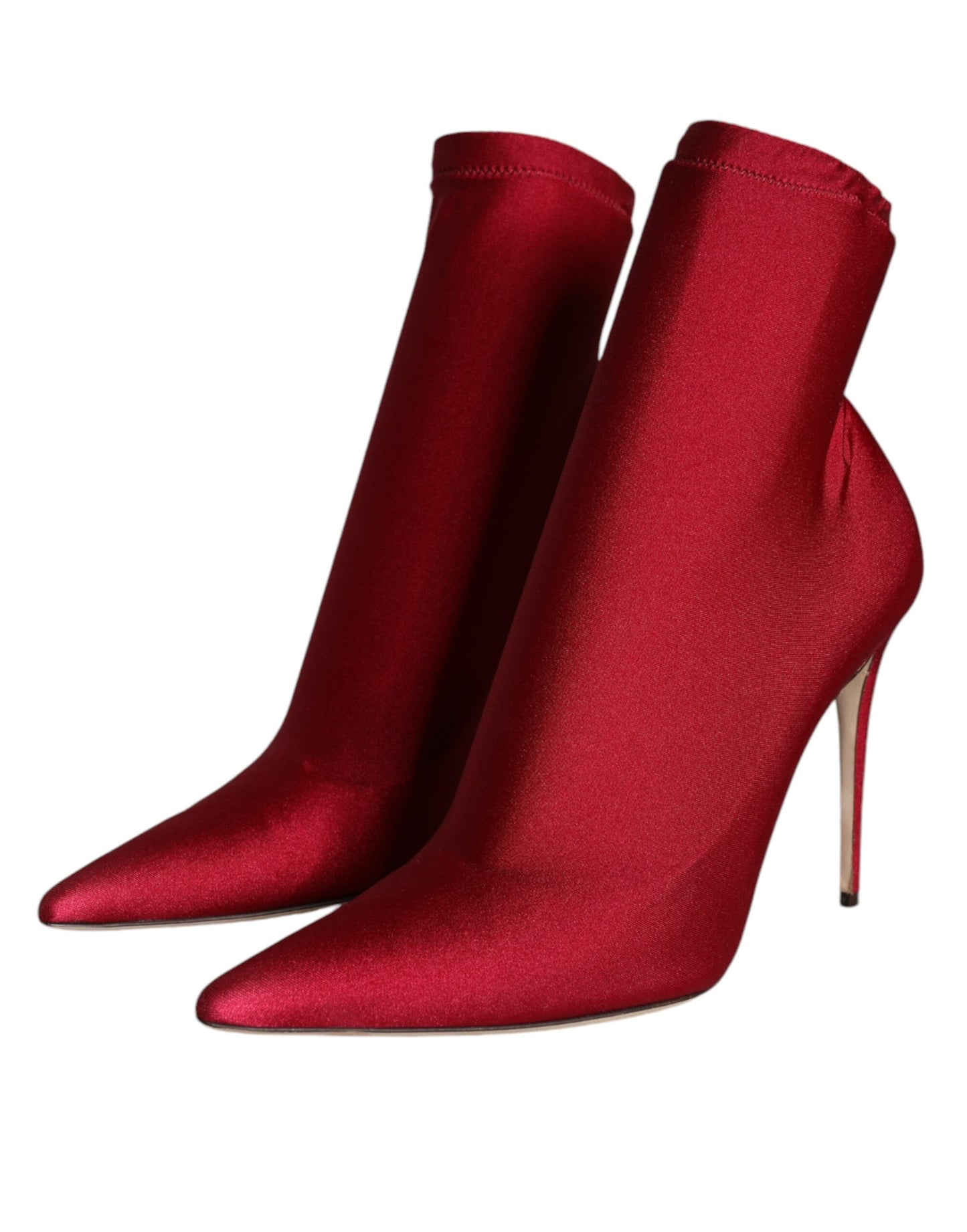 Cherry Red Stretch Stilettos Ankle Boot Shoes