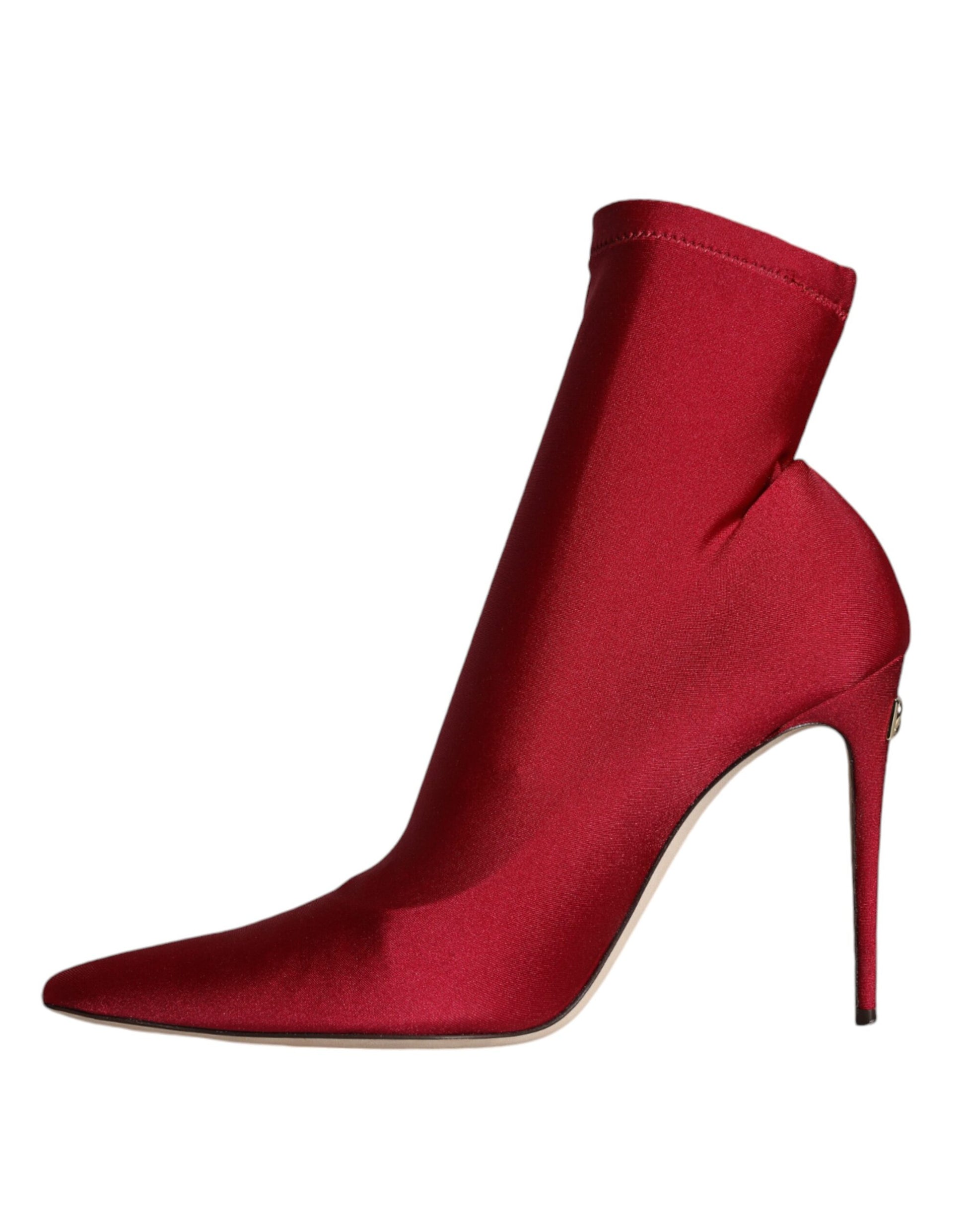 Cherry Red Stretch Stilettos Ankle Boot Shoes