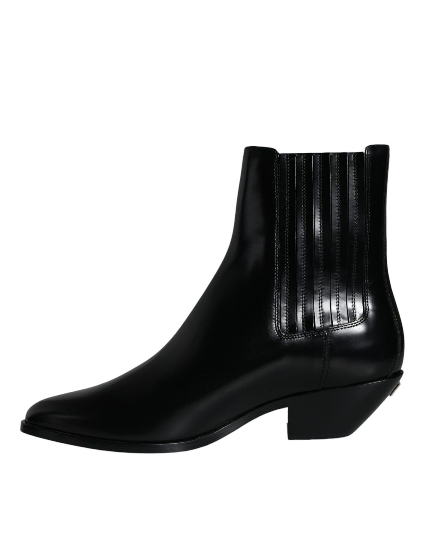 Black Leather Ankle Boots Booties Shoes