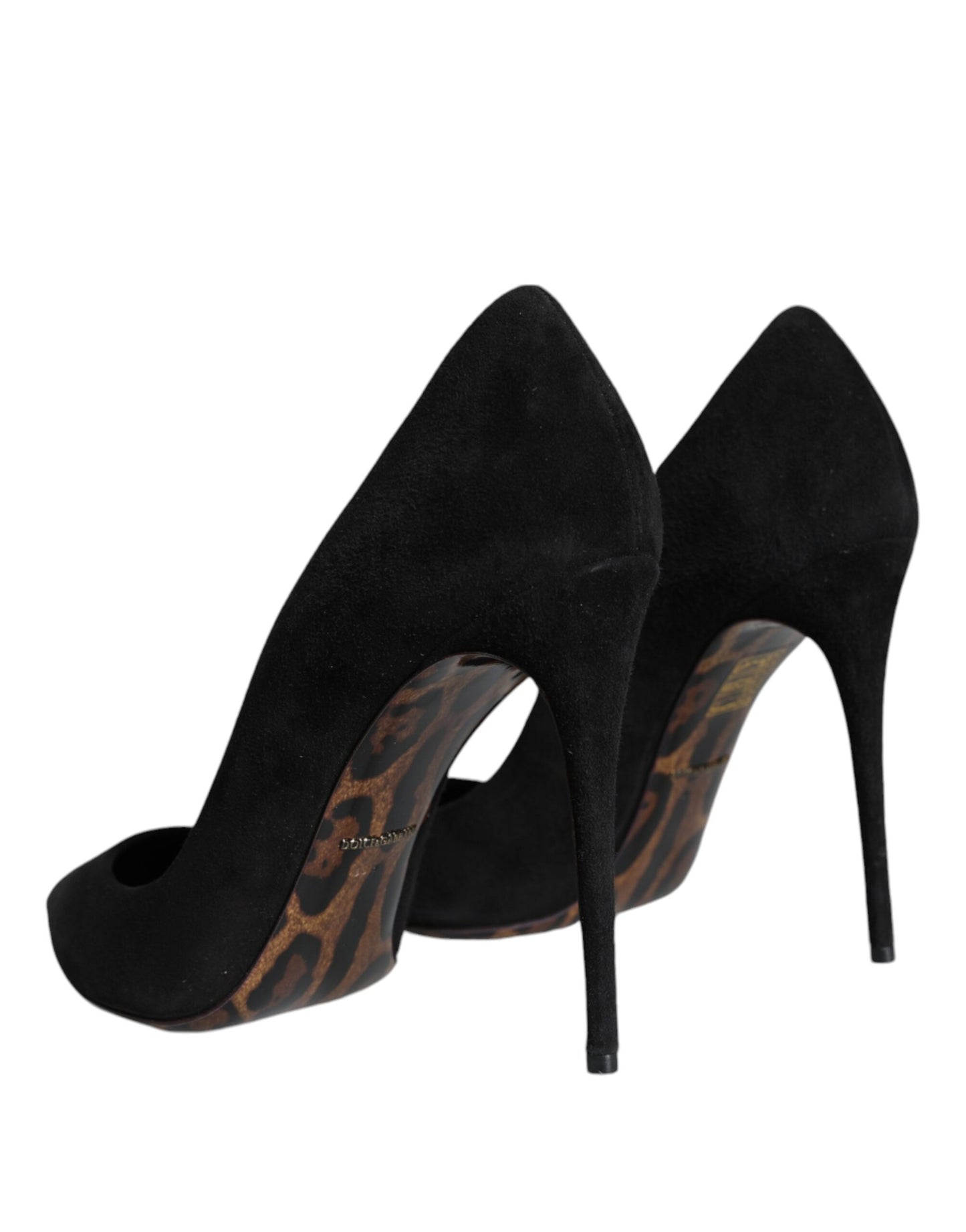 Black Suede Leather High Heels Pumps Shoes