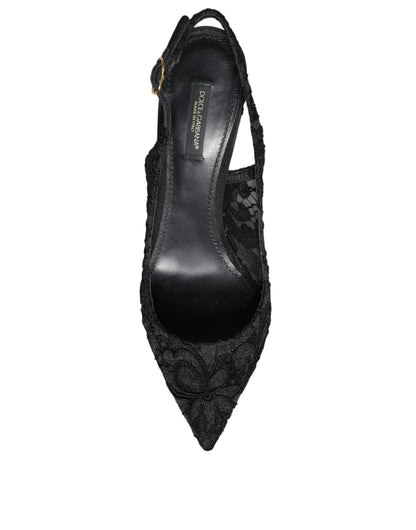 Black Taormina Lace Bellucci Slingbacks Shoes