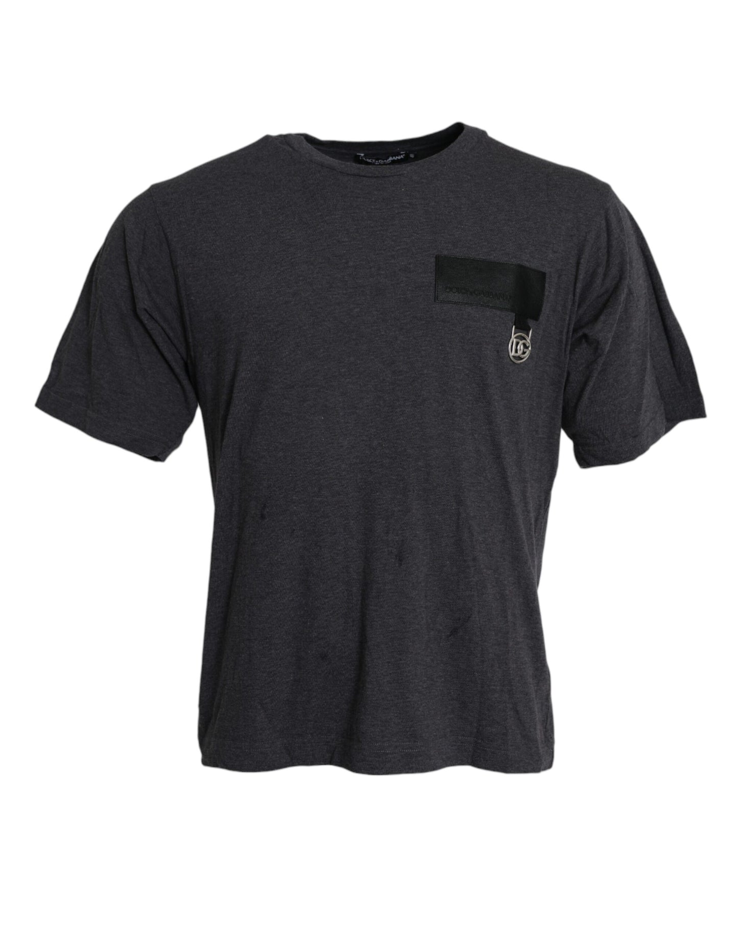 Gray Cotton Logo Short Sleeve T-shirt