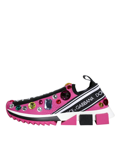 Pink Sorrento Crystals Low Top Sneakers Shoes