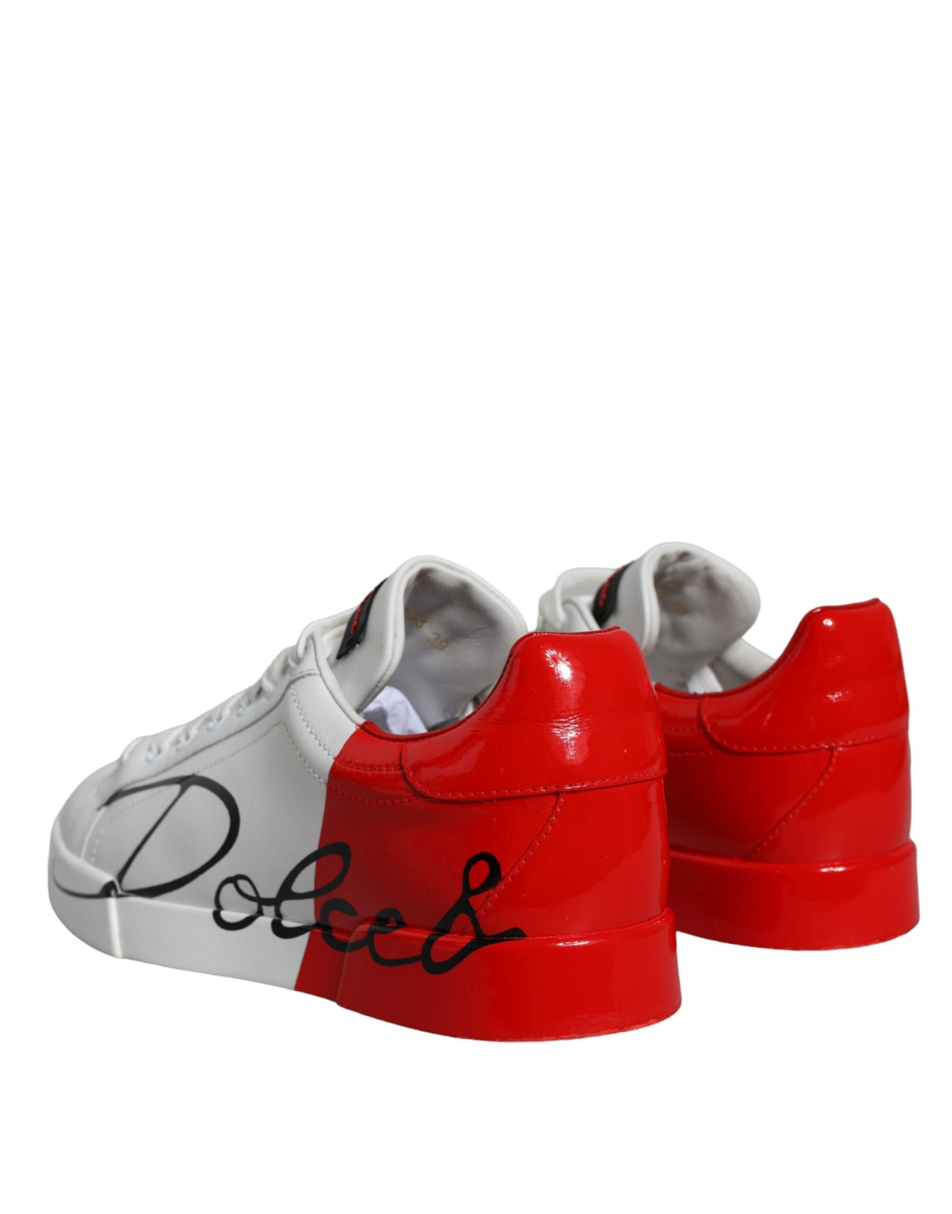 White Red Portofino Low Top Sneakers Shoes