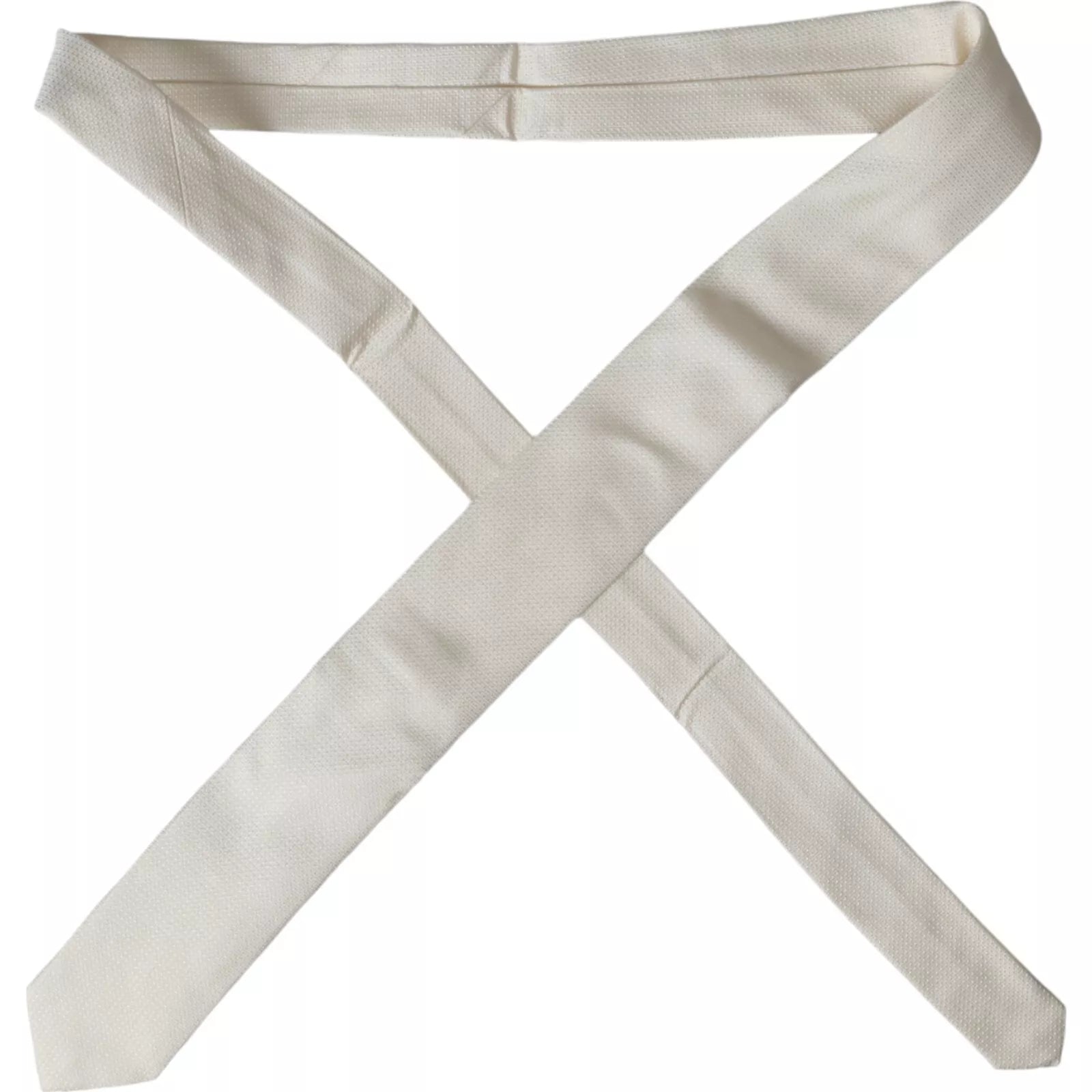 Off White Patterned Silk Classic Adjustable Tie