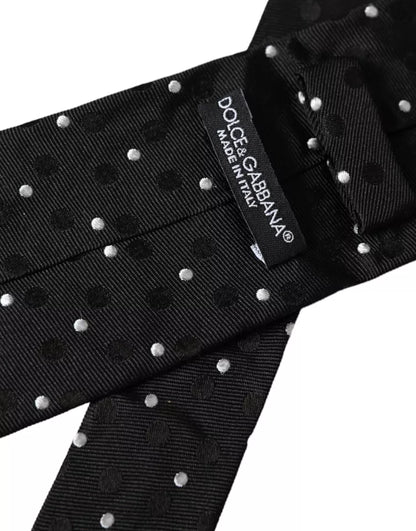 Black Polka Dot Fantasy Silk Adjustable Men Tie