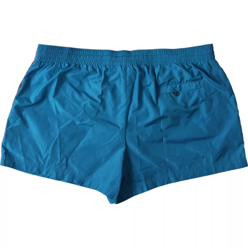 Turquoise DG Logo Beachwear Shorts Swimwear Men