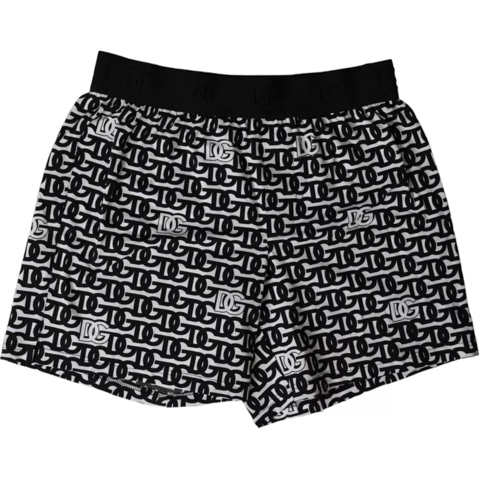 Black DG Logo Cotton Stretch Boxer Shorts Underwear