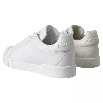 White Calfskin Leather Miami Low Top Sneakers Shoes